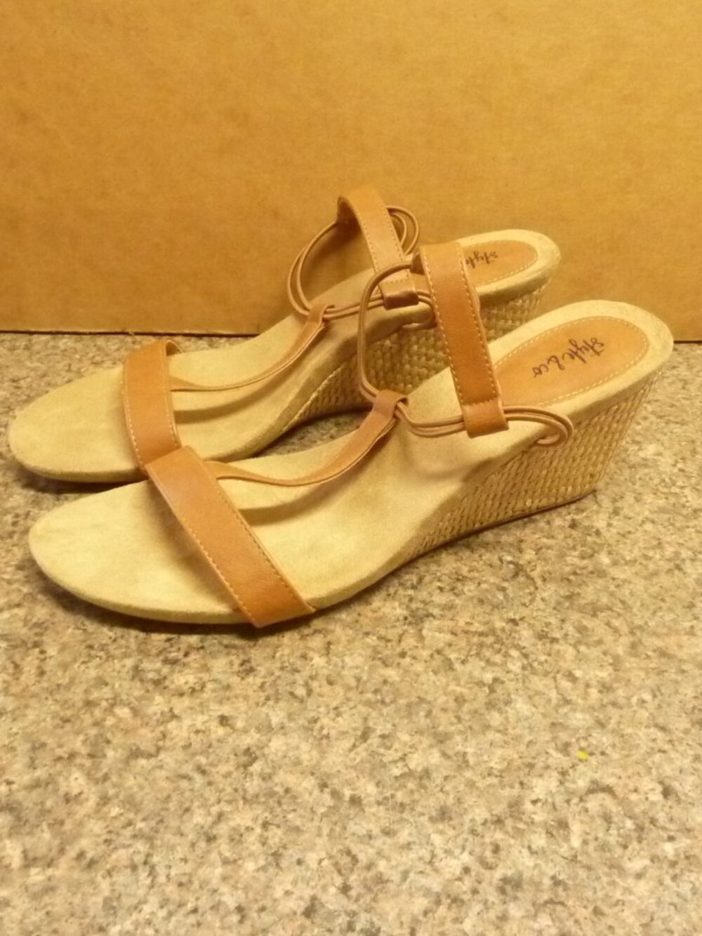 STYLE & CO. MULAN WEDGE SANDALS IN BEIGE SIZE 9M